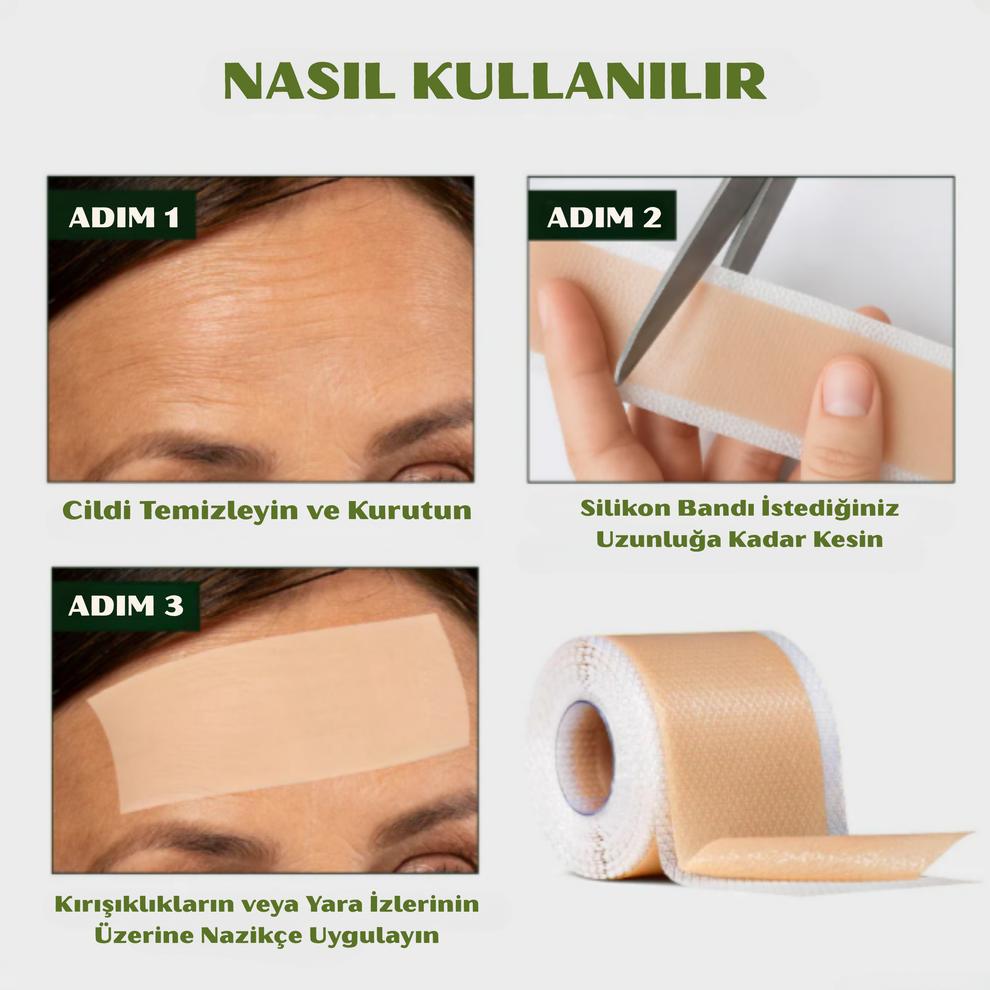 Yara İzi ve Kırışıklık Kapatıcı Silkon Bant